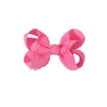 Handmade vibrant pink grosgrain ribbon bow hair clip for girls daily hair styling - Rose Pink (3-156)