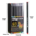 Set de 48 rotuladores de punta fina de 0,4 mm para dibujos detallados y manualidad - Serie de ilustraciones de cebra / Juego de 48 piezas (0.4mm) / Multicolor