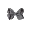 Elegant grey grosgrain ribbon bow hair clip for toddlers and girls hair accessory - Gray (30-017)