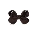 Barrette à cheveux élégante en ruban gros-grain marron foncé pour filles. - Dark Coffee (29-855)