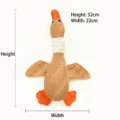 Quietschendes Gänse-Plüschtier für Hunde mit 32cm Höhe und 22cm Breite Größenangaben - Wildgänse / Braun
