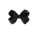 Pince à cheveux classique faite main avec nœud en ruban gros-grain noir pour fille - Black (10-030)