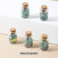 Natural blue apatite crushed crystal stones displayed in a small glass wish bottle - Natural Apatite / 20x30mm Bottle