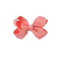 Nœud à cheveux rose corail en ruban gros-grain pour accessoires de coiffure enfants. - Coral Pink (5-238)