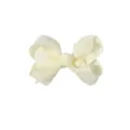 Élégante barrette à cheveux en ruban gros-grain blanc crème pour accessoires enfants - Off-White (1-028)