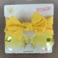 Gelbes Kinder-Stirnband mit Schleife und herzförmige Sonnenbrille im Set für den Sommer - Stirnband- und Brillenset / Hellgelb (48)