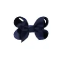 Jolie barrette à cheveux avec nœud en ruban gros-grain bleu marine pour enfants - Dark Blue (16-370)
