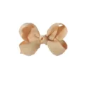 Pince à cheveux barrette noeud en ruban gros-grain pêche, design fait main élégant - Light Champagne (26-826)