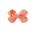Barrette à cheveux avec nœud en ruban gros-grain rose corail pour petite fille - Coral Pink (24-720)