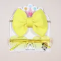 Niedliches gelbes Haarschleifen-Stirnband und herzförmiges Sonnenbrillen-Set für Kinder - Stirnband und Sonnenbrille Set (70) / Gelb