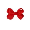 Nœud papillon rouge en ruban gros-grain polyester fait main pour cheveux enfants et filles - Red (4-235)