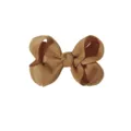 Barrette à cheveux élégante avec nœud en ruban gros-grain marron clair pour enfant - Camel (23-693)