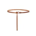 Women thin brown leather belt minimalist knot waist strap dress decorative waist belt - 105cm / Camel