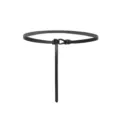 Minimalist black thin leather belt for women, elegant knot design, versatile dress accessory - 105cm / Black