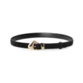 Classic black frosted leather women's belt featuring a modern gold pin buckle for daily wear. - 105cm / Black Gold Clasp