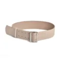 Wide suede leather belt for women, vintage nude frosted waist belt with double buckle - Off White