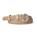 Retro woven women belt stylish pin buckle leather belt for casual jeans and skirt view - Apricot