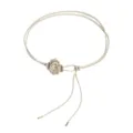 Elegantly crafted women's braided waist chain featuring a delicate crochet flower accent. - Beige