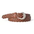 Brown Woven Leather Belt Vintage Style Women Casual Jeans Dress Pin Buckle Accessories - Brown