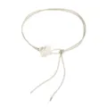 Elegant braided waist chain for women dress, featuring a delicate crochet flower boho belt accessory. - Off White
