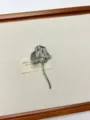 Close up detail of silver metallic pleated leaf brooch, vintage style clothing accessory. - Silver Leaf Brooch (XZ0156B)