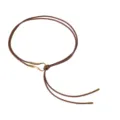 Women PU Faux Leather Rope Belt Elegant Knotted Waist Chain Metal Buckle Decorative - Caramel color / 125cm