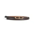 Elegant women genuine leather thin waist belt stylish brown dress suit belt for daily wear - 105cm / Coffee