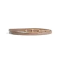 Elegant women thin leather belt with metal buckle, stylish waist accessory for dresses. - 105cm / Light Khaki