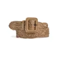 Handmade Woven Women Wide Belt Casual Dress Holeless Waistband Fashion Decorative Belt - 110cm / Apricot