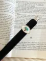 Fashionable black velvet band enamel ring with green plant motif, elegant accessory. - White Coconut Tree (JZ0103C)