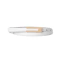 Minimalist white women's thin leather belt with gold metal buckle for dresses and jeans. - 105cm / White