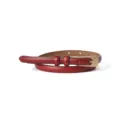 Ceinture fine en cuir pour femme avec boucle dorée mate accessoire de taille élégant et chic - Rouge