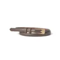 Élégante ceinture en cuir marron pour femme avec boucle dorée mate, superbe variante. - Kaki