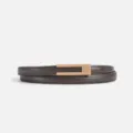 Women thin leather belt dark brown skinny dress belt with metal buckle stylish accessory SKU - 105cm / Coffee