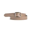Minimalist women leather belt with silver pin buckle, versatile casual dress jeans belt. - 105cm / Light Khaki