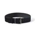 Black suede belt for women with alloy pin buckle, simple versatile dress decorative belt - Black