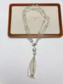 French vintage multi-layer pearl tassel long sweater chain necklace elegant jewelry item - Stacked Pearl Tassel Style (XL3401)