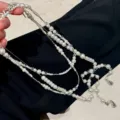 Layered Pearl Water Drop Tassel Necklace (N-07)