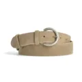 Women khaki suede pin buckle belt versatile retro jeans dress belt stylish waist accessory - 105cm / Matcha Green
