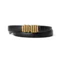 Stylish black leather belt for women with unique gold metal buckle chic waist accessory - 105cm / Black