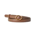 Stylish women's brown leather belt with matte gold buckle for casual and business wear - 105cm / Caramel color