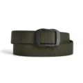 Durable tactical nylon belt for men, military training belt with solid black buckle. - Dark Green / 120cm