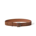 Women brown suede belt with silver metal buckle, vintage wide waist strap for coat. - Caramel color