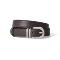 Classic women's brown leather belt with silver pin buckle, elegant design for casual wear and jeans. - 100cm / Coffee