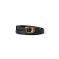 Stylish women's genuine leather belt with unique gold buckle, perfect for casual jeans. - 105cm / Black