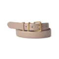 Women casual genuine leather belt retro simple pin buckle trouser belt daily wear chic - 105cm / Light Khaki