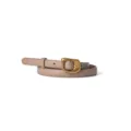 Women's genuine leather belt with irregular matte gold buckle, chic simple style daily wear. - 105cm / Light Khaki