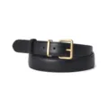 Black genuine leather belt for women, retro gold pin buckle casual suit pant belt stylish. - 105cm / Black
