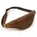 Vintage genuine crazy horse leather waist bag for men multi-functional chest sling pack - 1033 - Brown Crazy Horse Leather