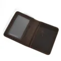 Handcrafted vintage cowhide card holder retro driver license wallet brown leather mini card case - 0002-Dark Brown